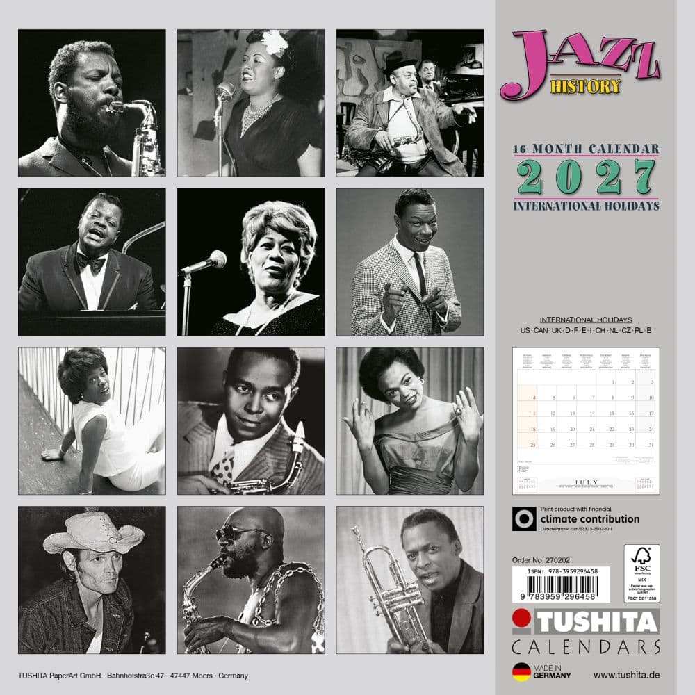 Jazz History 2027 Wall Calendar First Alternate Image