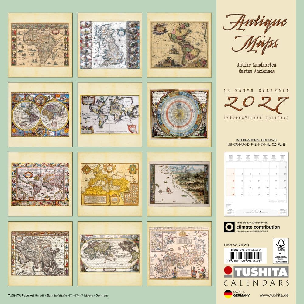 Antique Maps 2027 Wall Calendar First Alternate Image