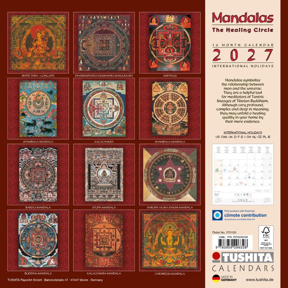 The Healing Mandalas 2027 Wall Calendar First Alternate Image