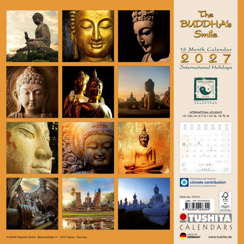 Buddhas Smile 2027 Wall Calendar First Alternate Image