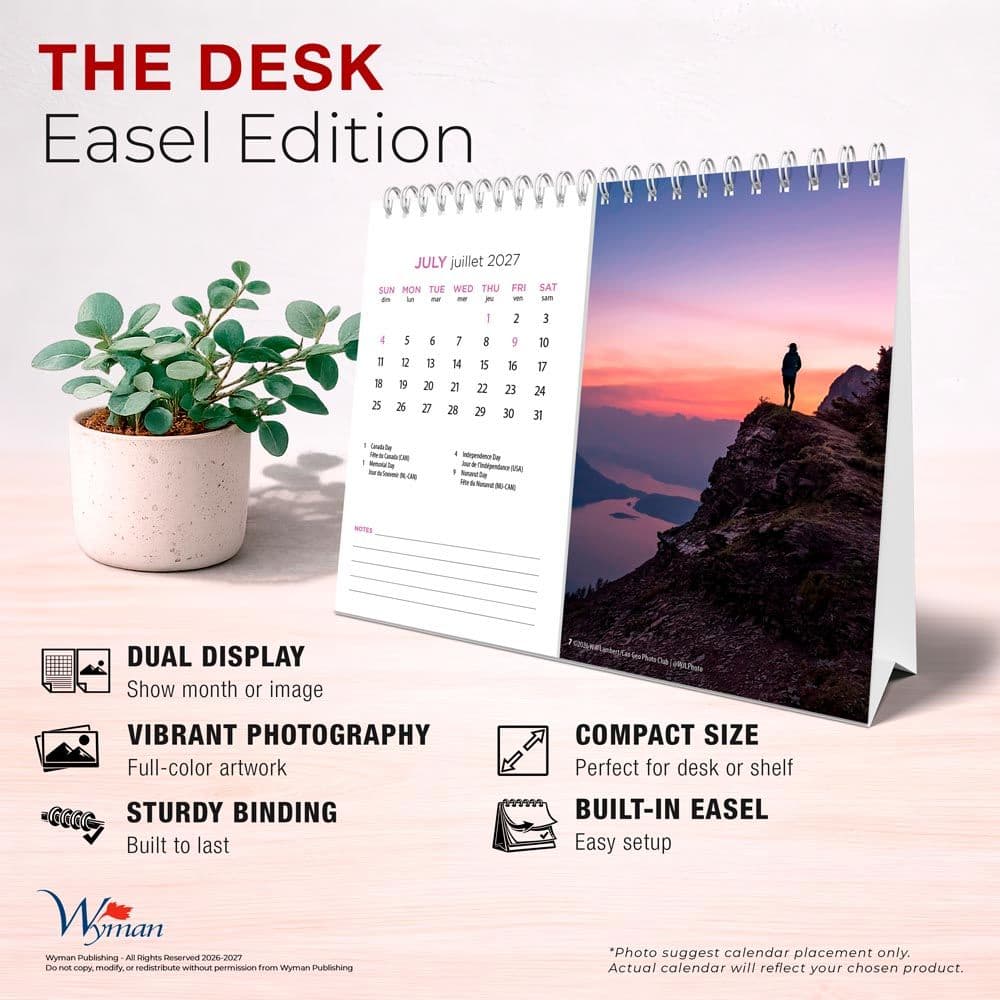 Canadian Geographic Scenic 2027 Easel Desk Calendar Fifth Alternate Image
