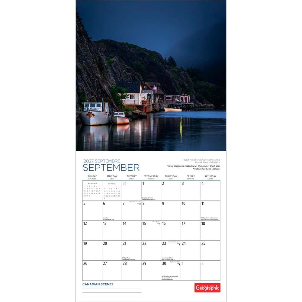 Canadian Geographic Canadian Scenes 2027 Wall Calendar Second Alternate Image