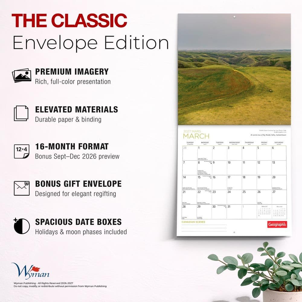 Canadian Geographic Canadian Scenes 2027 Wall Calendar Sixth Alternate Image