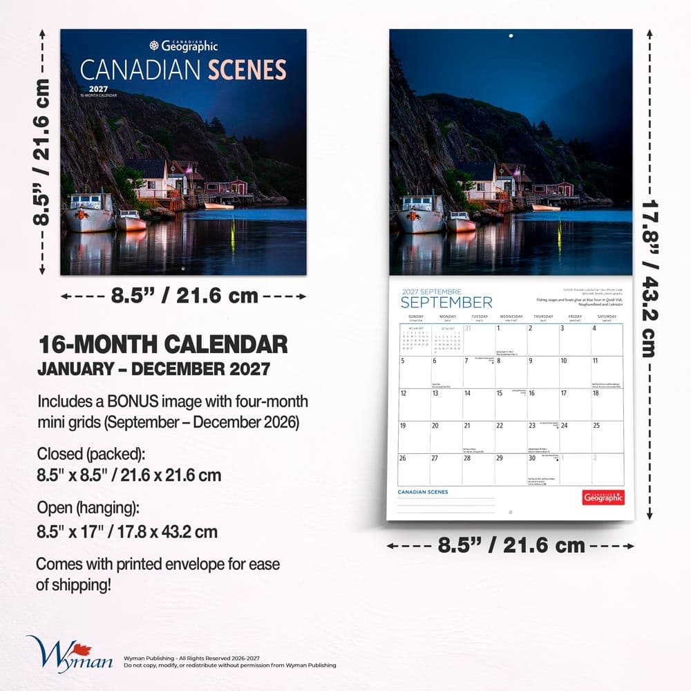 Canadian Geographic Canadian Scenes 2027 Wall Calendar Seventh Alternate Image