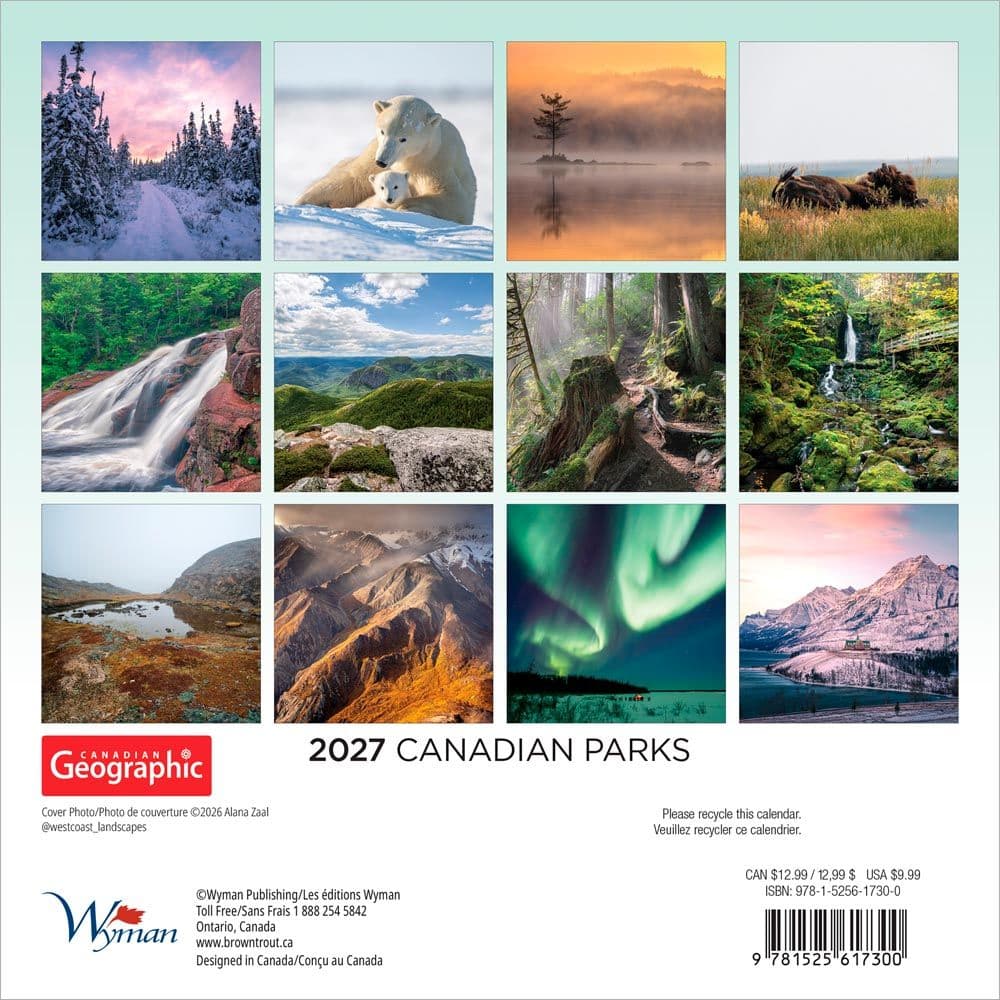 Canadian National Parks 2027 Mini Wall Calendar First Alternate Image