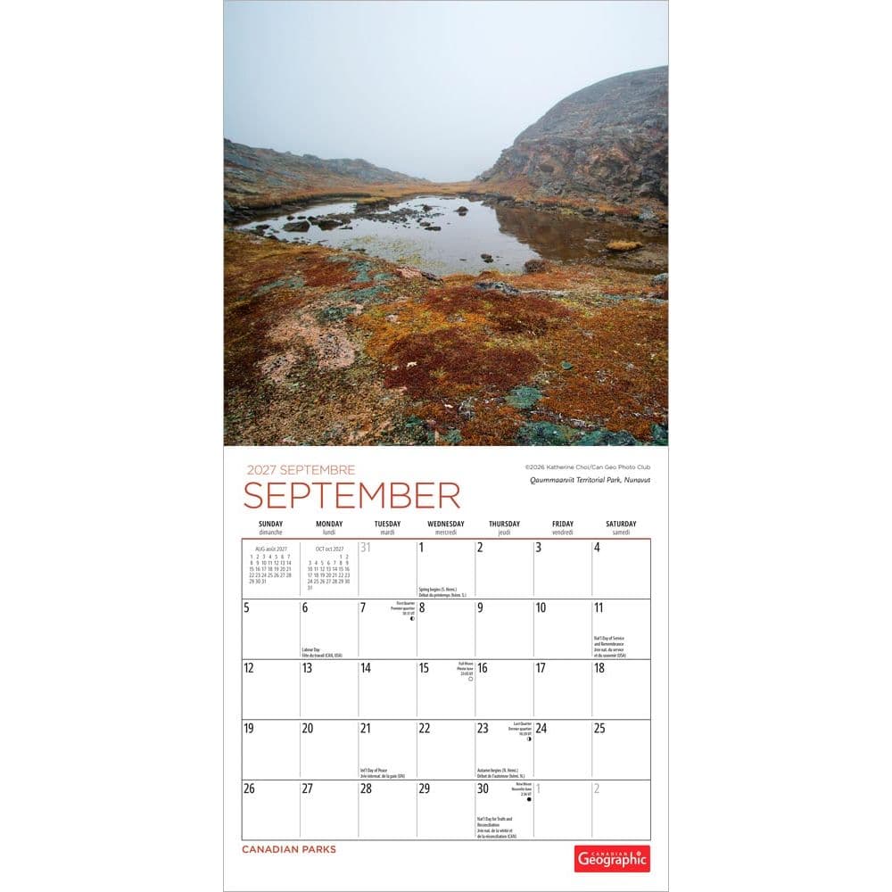 Canadian National Parks 2027 Mini Wall Calendar Third Alternate Image