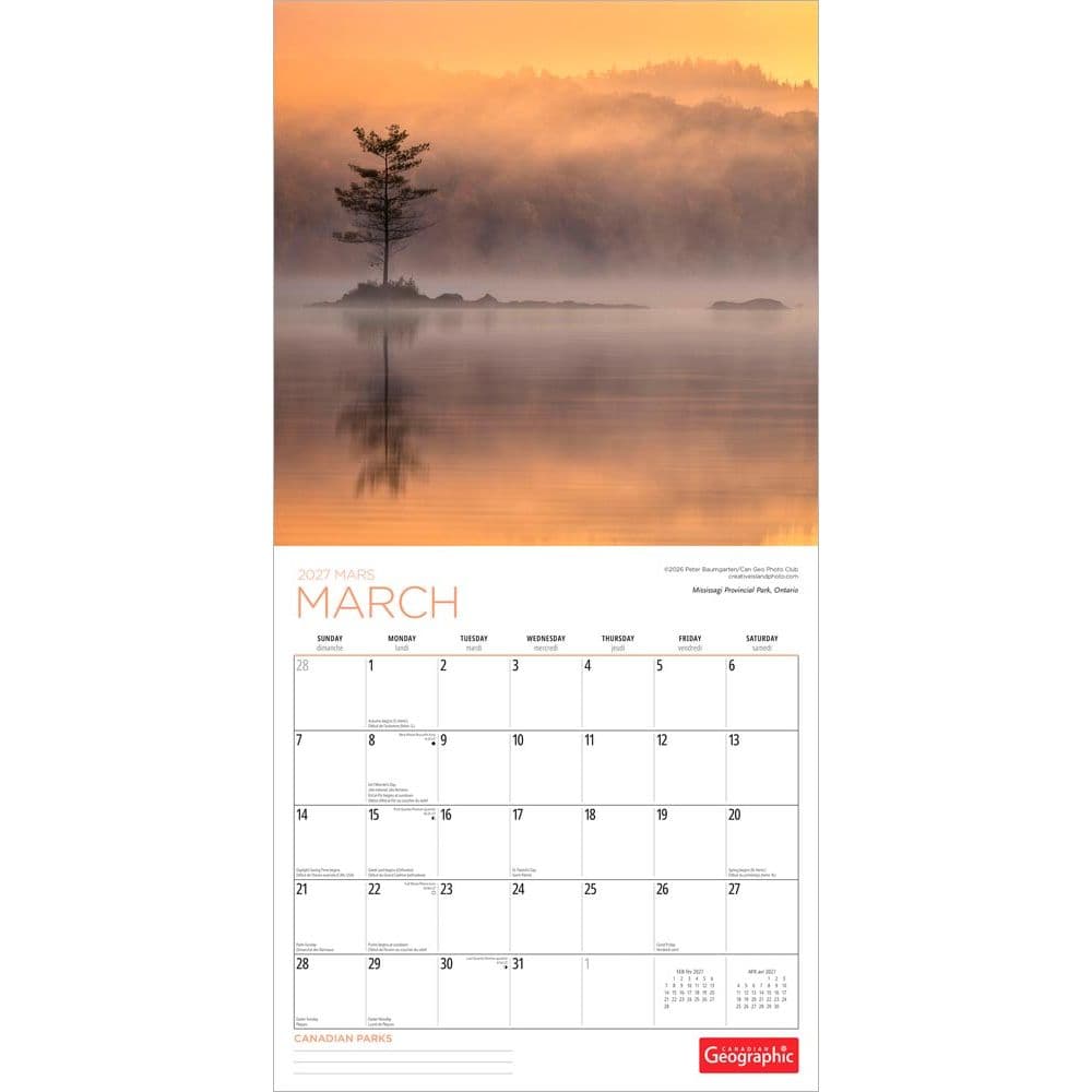 Canadian National Parks 2027 Wall Calendar Second Alternate Image
