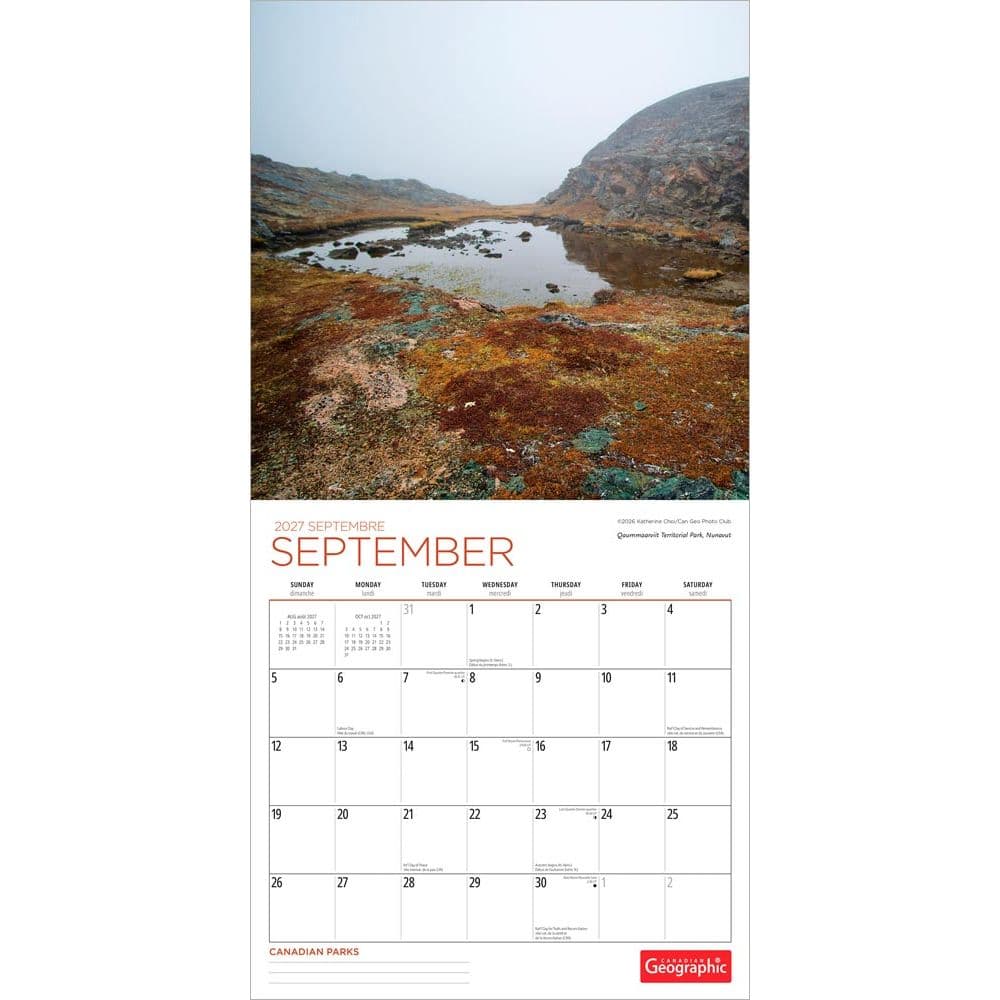 Canadian National Parks 2027 Wall Calendar Third Alternate Image