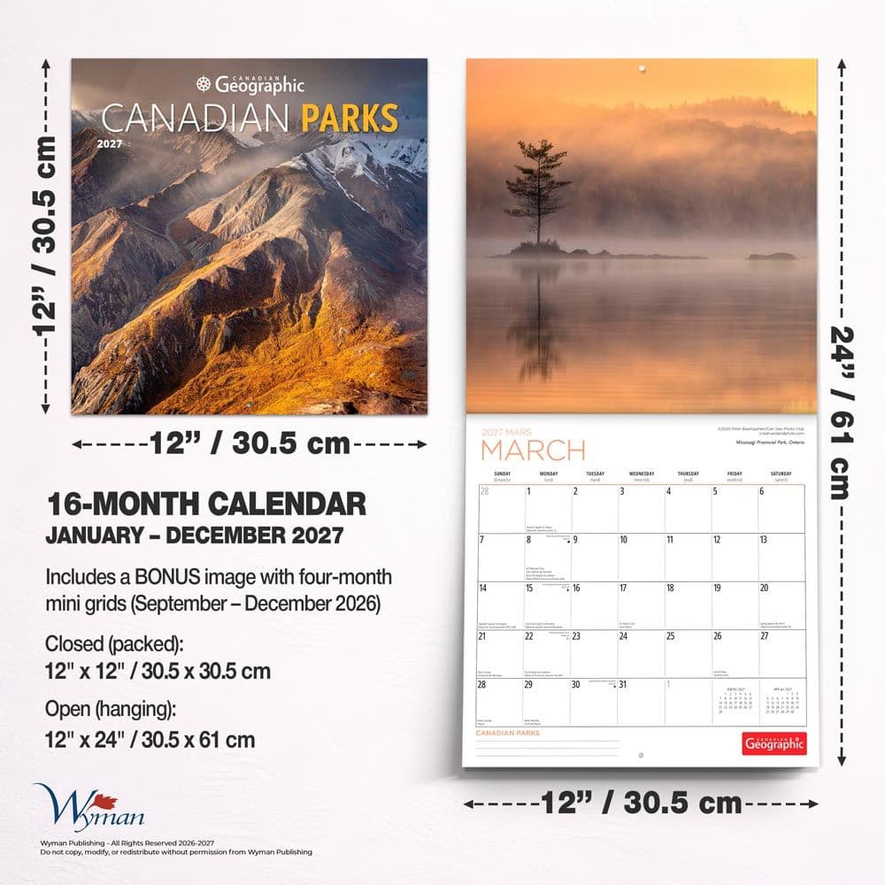 Canadian National Parks 2027 Wall Calendar Sixth Alternate Image