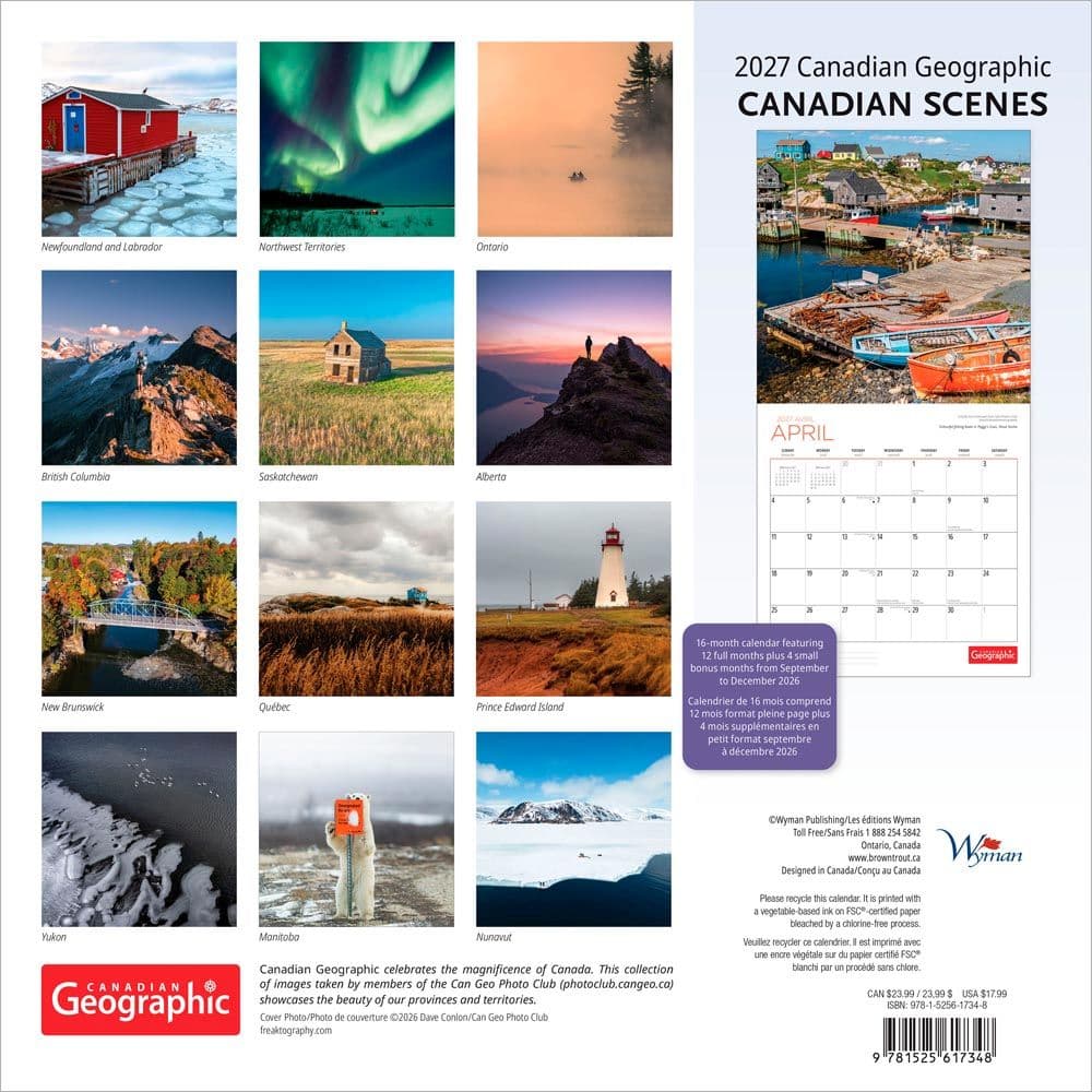 Canadian Scenes 2027 Wall Calendar First Alternate Image