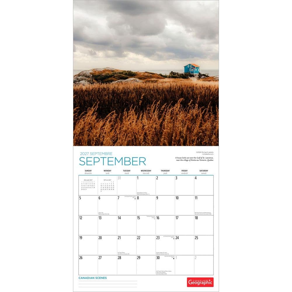 Canadian Scenes 2027 Wall Calendar Third Alternate Image