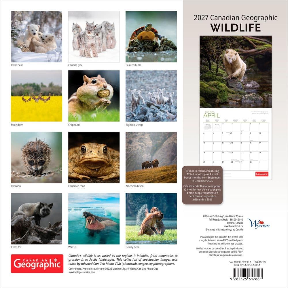 Wildlife 2027 Wall Calendar First Alternate Image