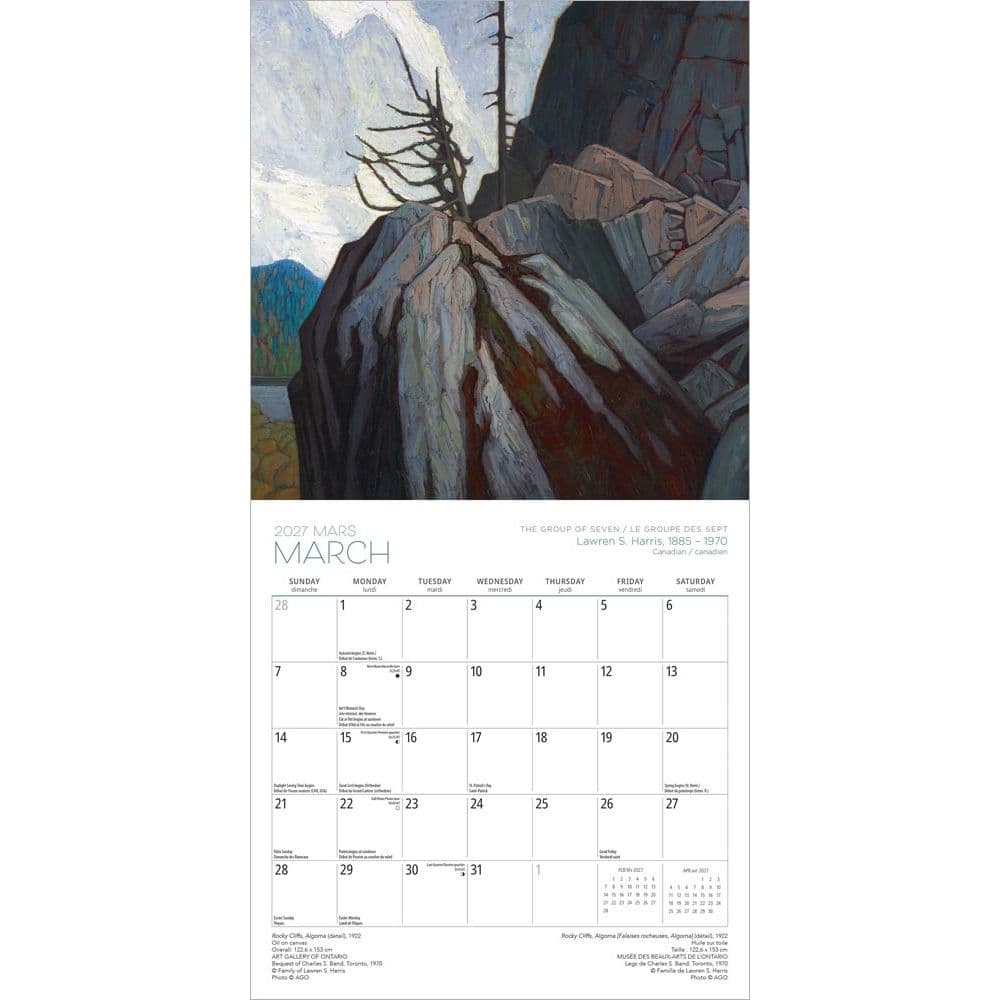 Group of Seven Art Gallery of Ontario French 2027 Mini Wall Calendar Second Alternate Image