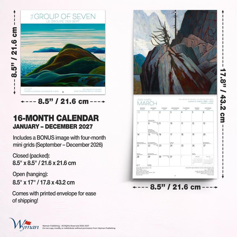 Group of Seven Art Gallery of Ontario French 2027 Mini Wall Calendar Seventh Alternate Image