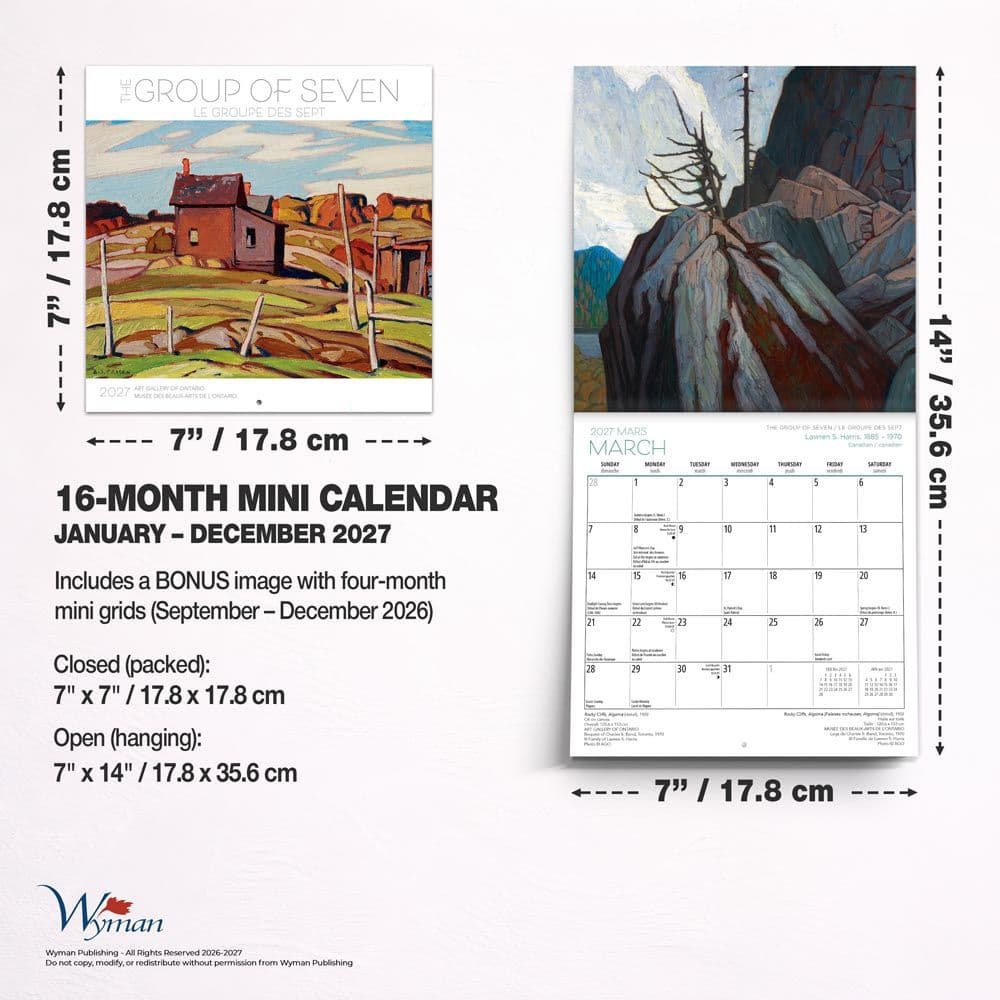 Group of Seven AGO 2027 Mini Wall Calendar Sixth Alternate Image