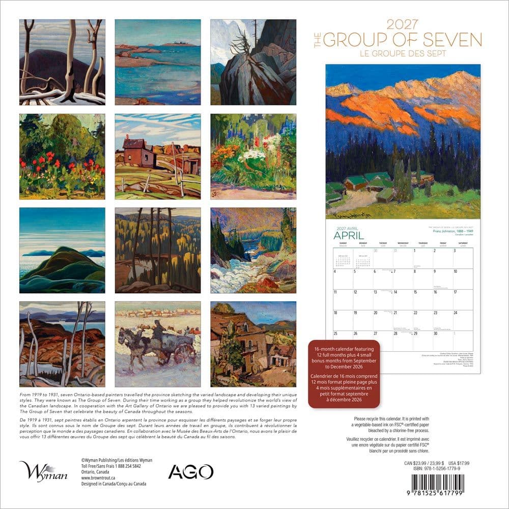 Group of Seven AGO 2027 Wall Calendar First Alternate Image