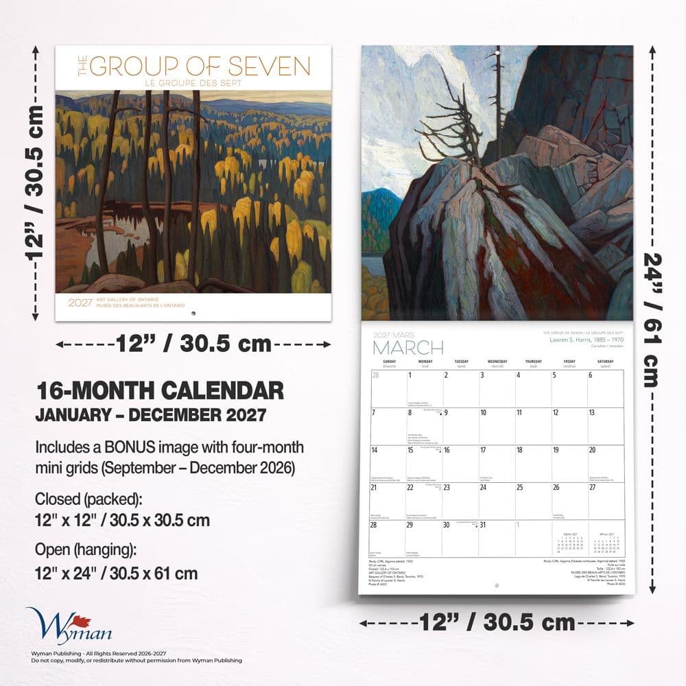 Group of Seven AGO 2027 Wall Calendar Sixth Alternate Image