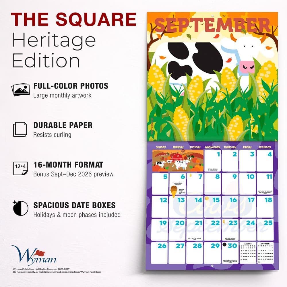 Cows Art 2027 Wall Calendar Fifth Alternate Image
