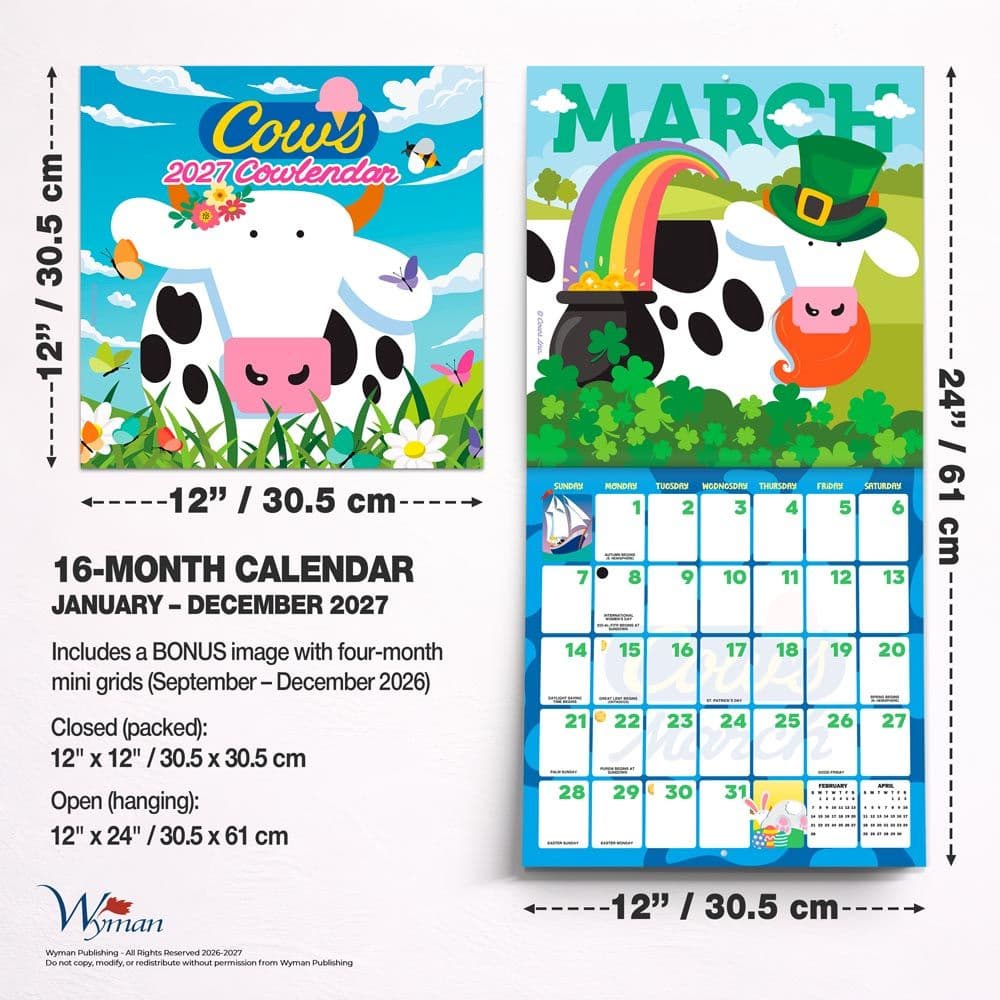 Cows Art 2027 Wall Calendar Sixth Alternate Image