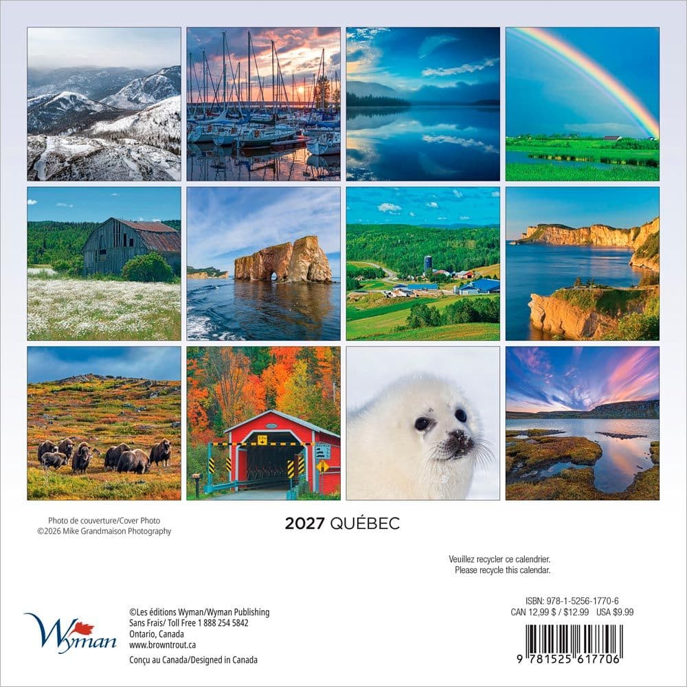 Quebec 2027 Mini Wall Calendar First Alternate Image