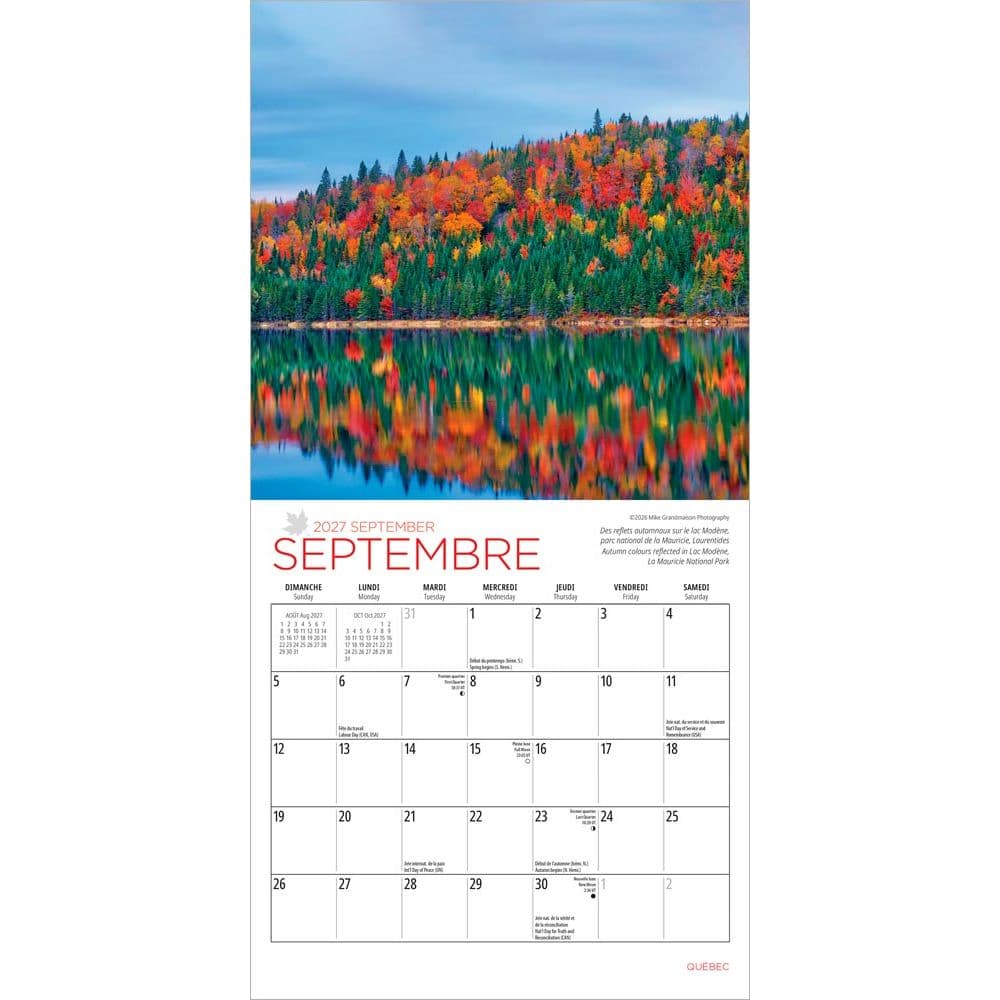 Quebec 2027 Mini Wall Calendar Third Alternate Image
