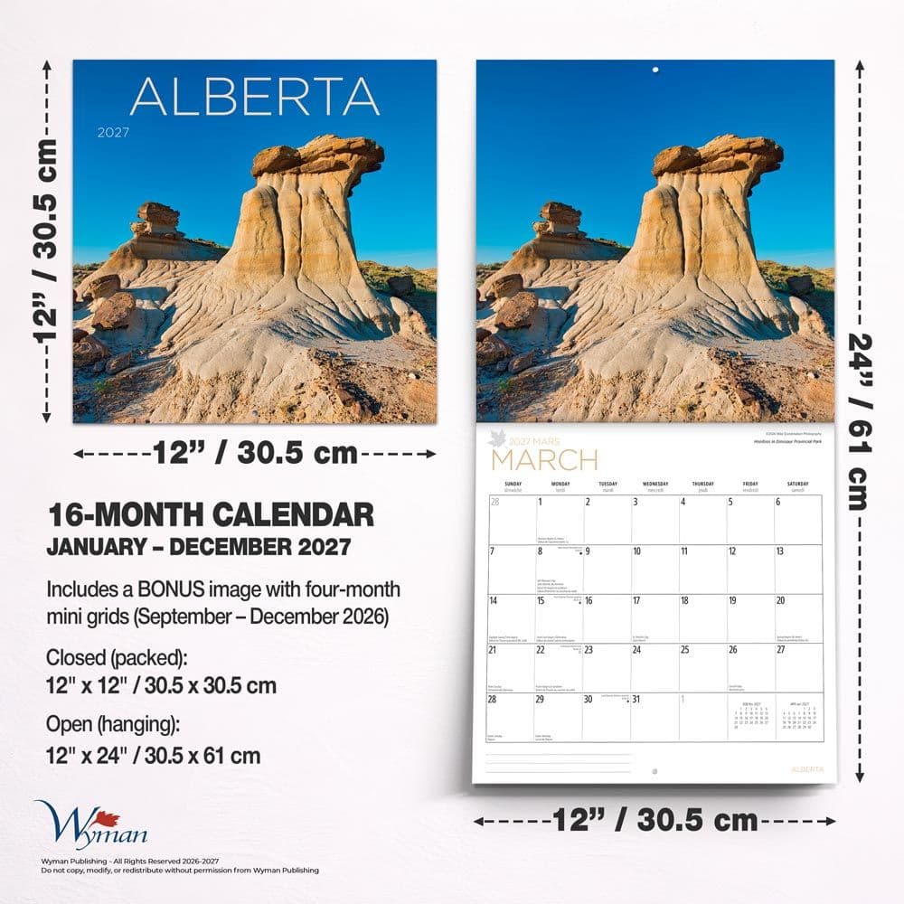 Alberta 2027 Wall Calendar Sixth Alternate Image
