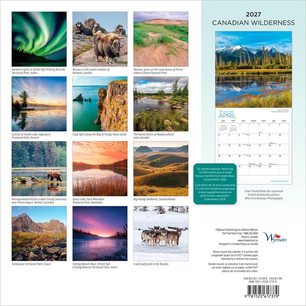 Canadian Wilderness 2027 Wall Calendar First Alternate Image