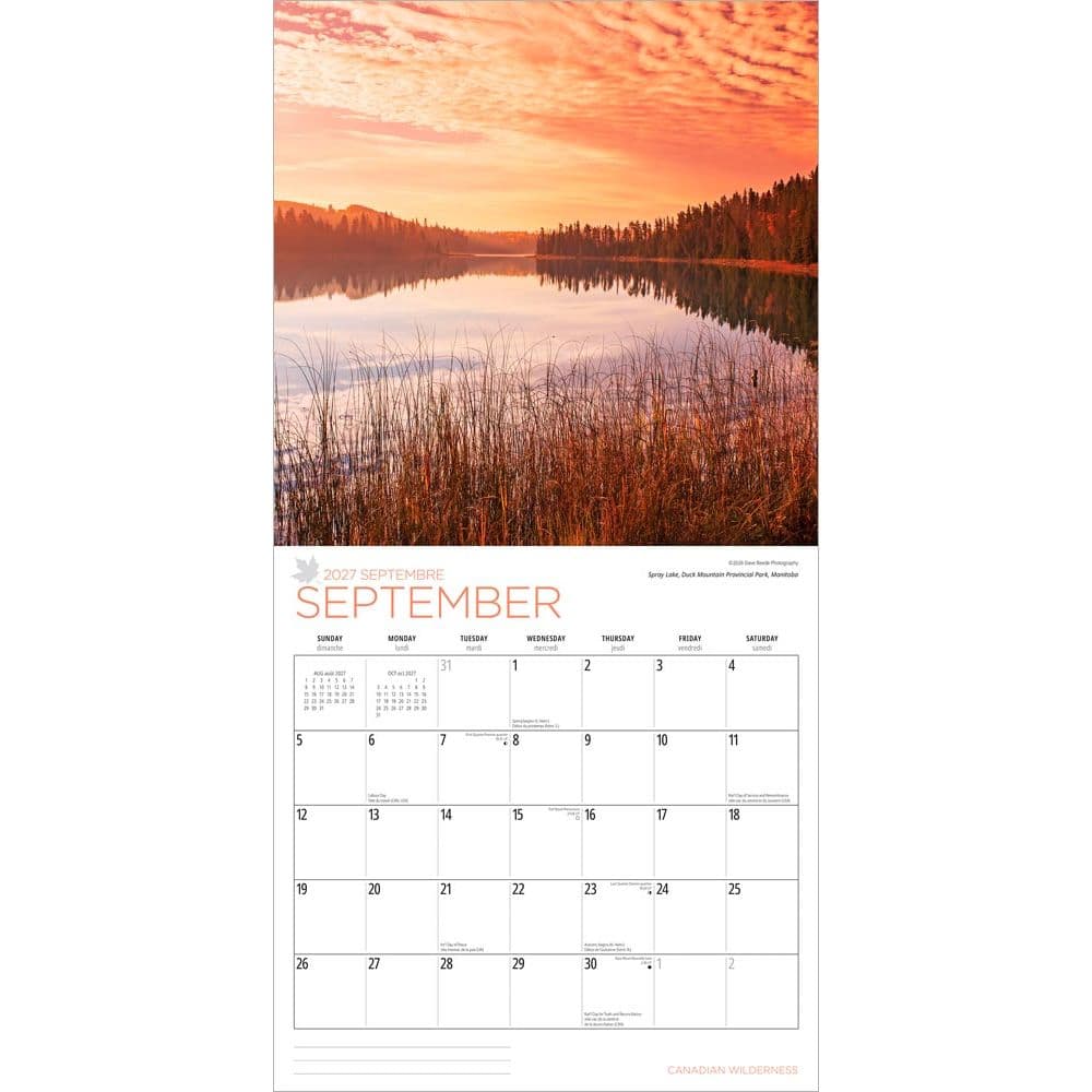 Canadian Wilderness 2027 Wall Calendar Third Alternate Image