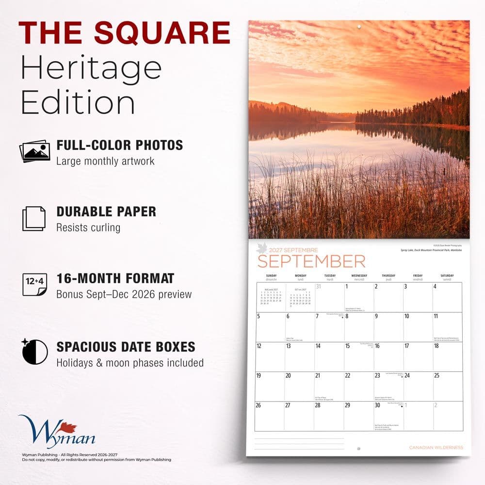 Canadian Wilderness 2027 Wall Calendar Fifth Alternate Image