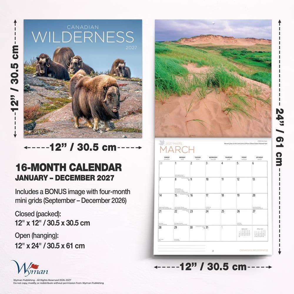 Canadian Wilderness 2027 Wall Calendar Sixth Alternate Image