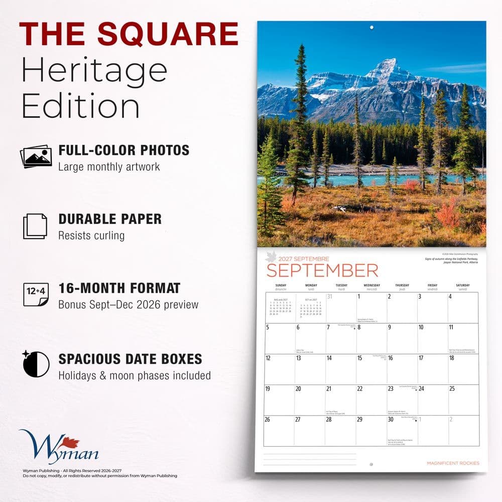 Rockies Magnificent 2027 Wall Calendar Fifth Alternate Image