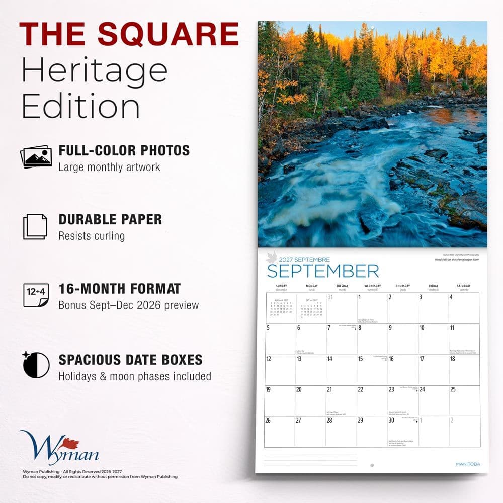 Manitoba 2027 Wall Calendar Fifth Alternate Image