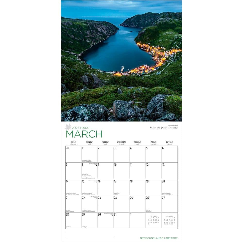 Newfoundland and Labrador 2027 Wall Calendar Second Alternate Image