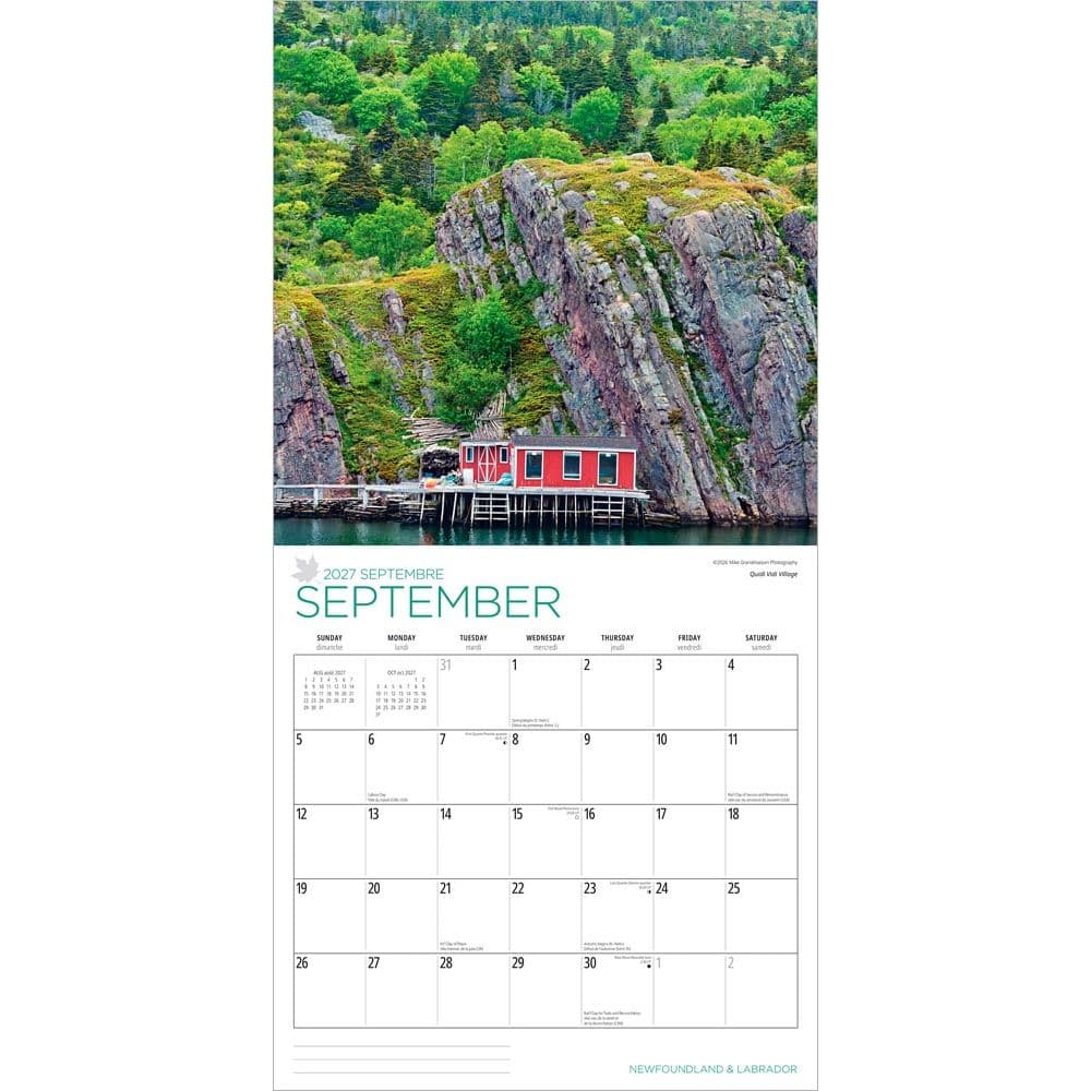 Newfoundland and Labrador 2027 Wall Calendar Third Alternate Image