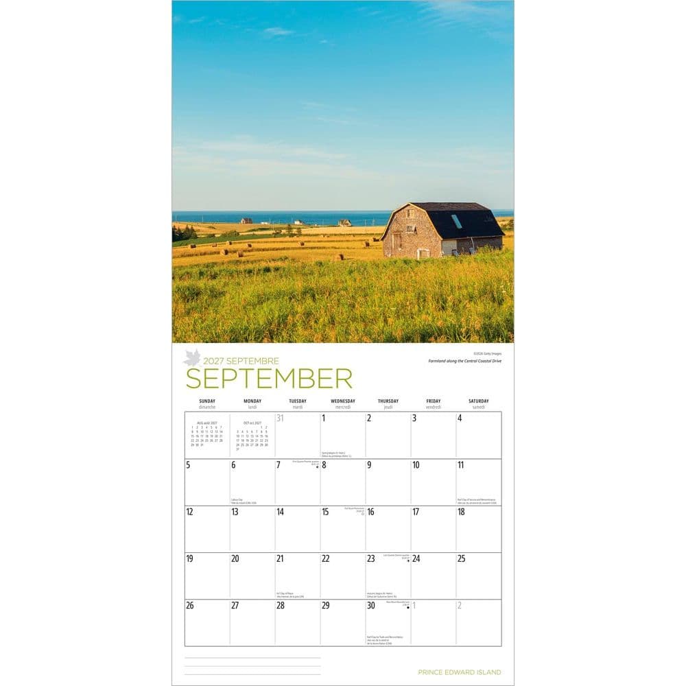 Prince Edward Island 2027 Wall Calendar Third Alternate Image