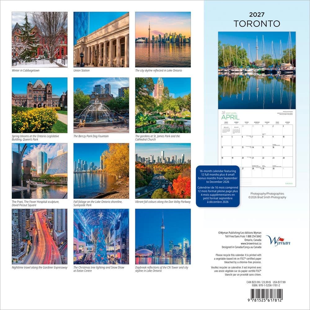Toronto 2027 Wall Calendar First Alternate Image