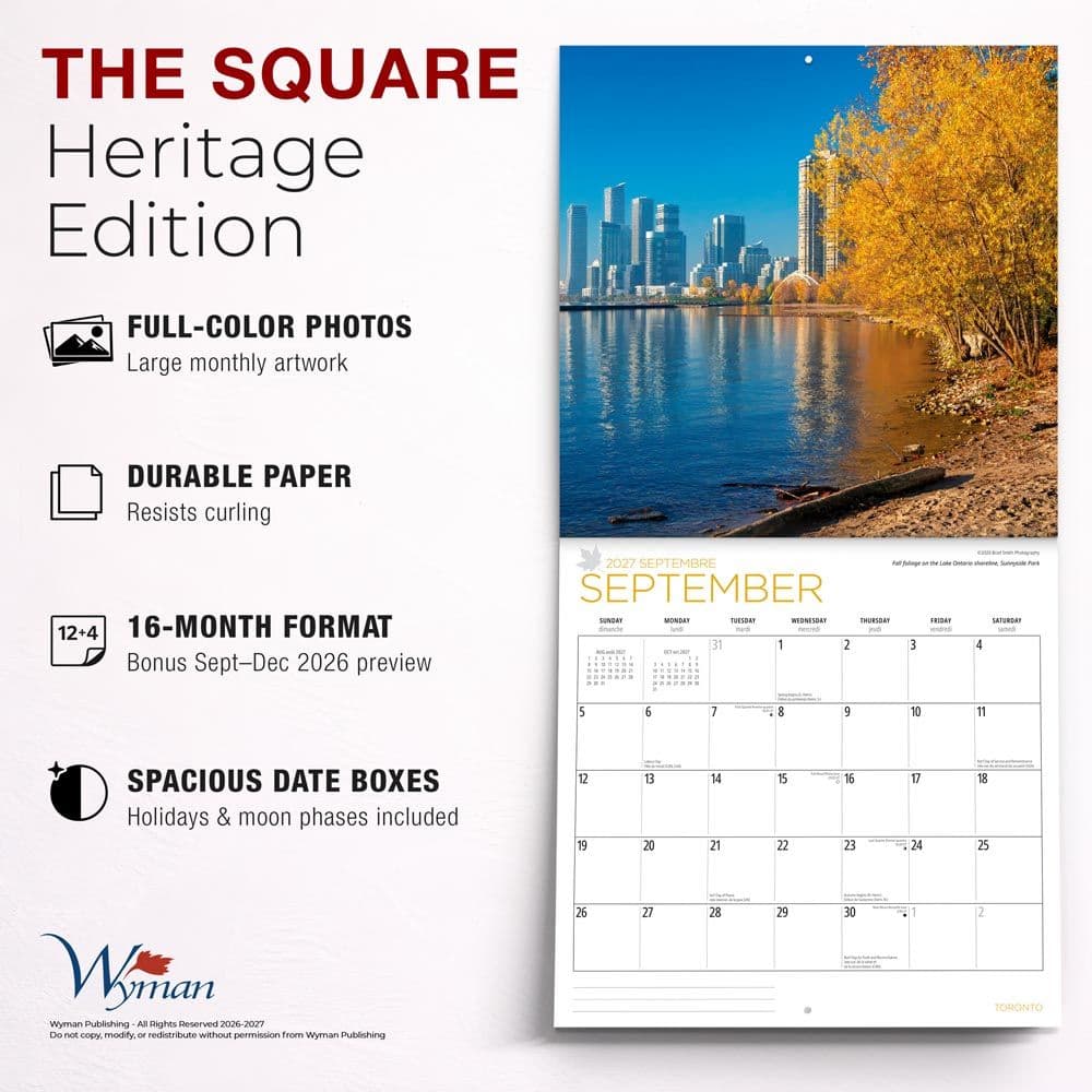 Toronto 2027 Wall Calendar Fifth Alternate Image