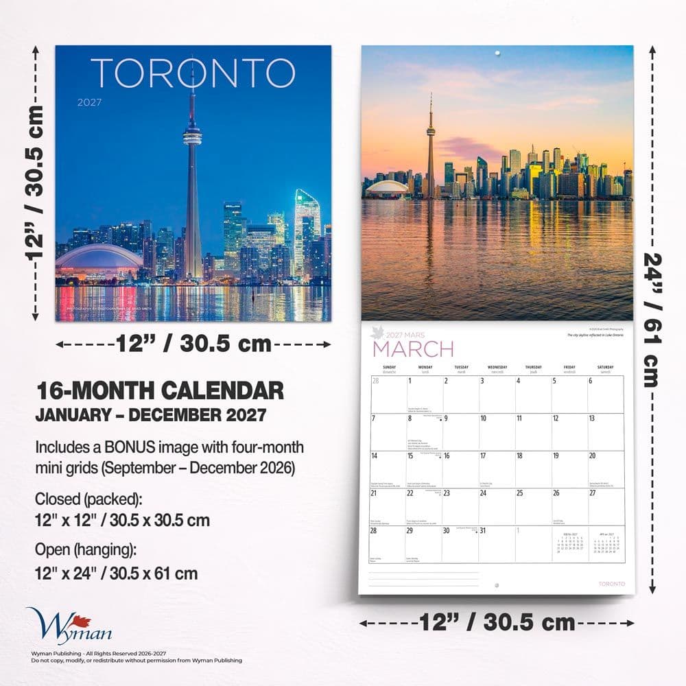 Toronto 2027 Wall Calendar Sixth Alternate Image