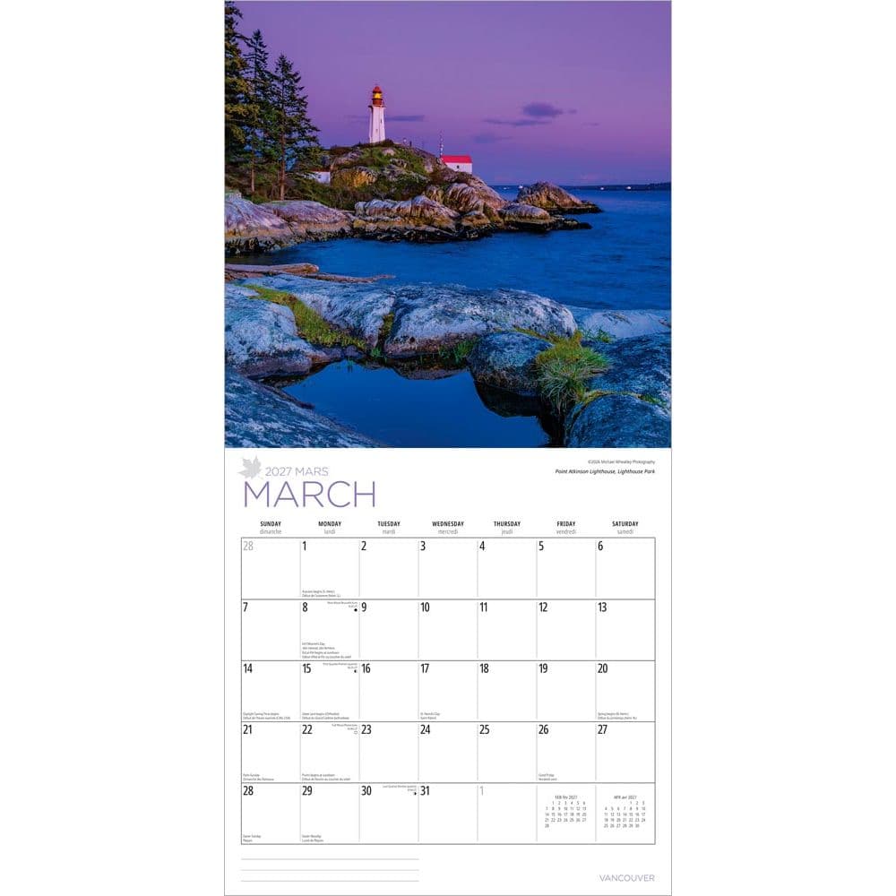 Vancouver 2027 Wall Calendar Second Alternate Image