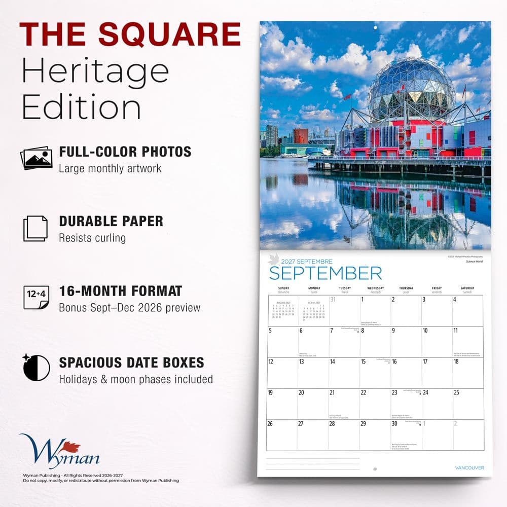 Vancouver 2027 Wall Calendar Fifth Alternate Image