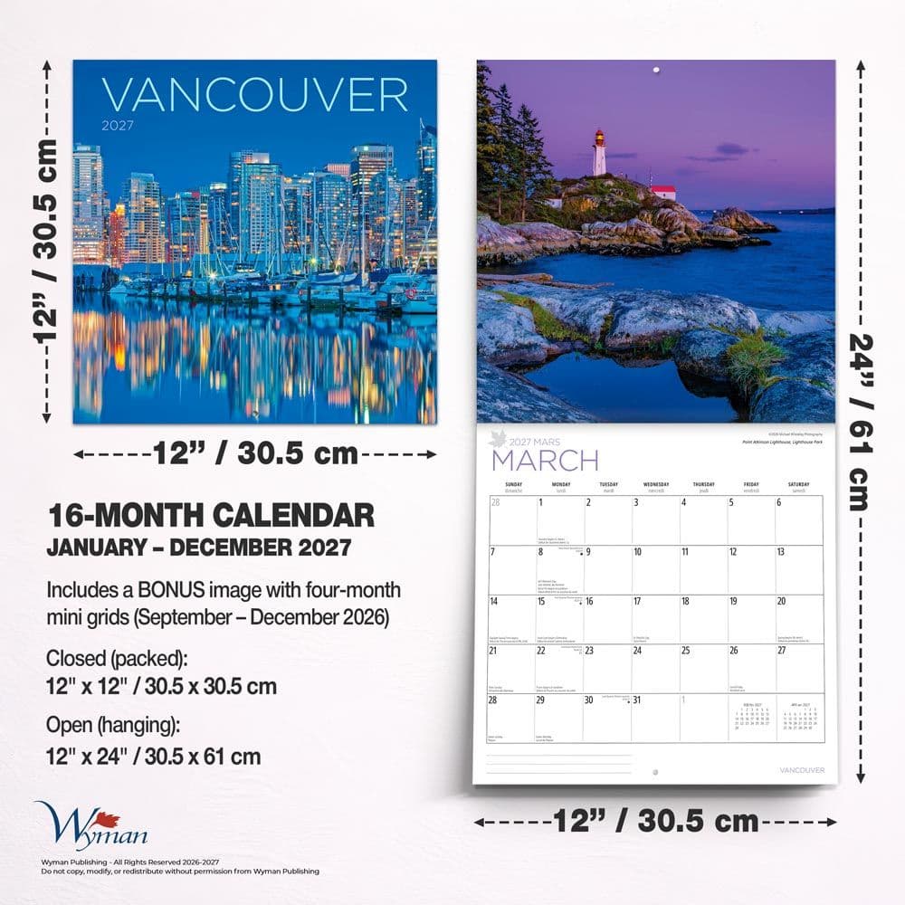 Vancouver 2027 Wall Calendar Sixth Alternate Image