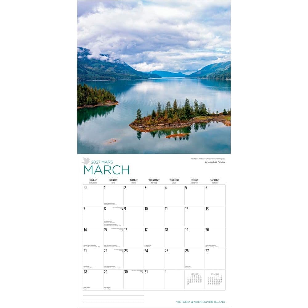 Victoria and Vancouver Island 2027 Wall Calendar Second Alternate Image