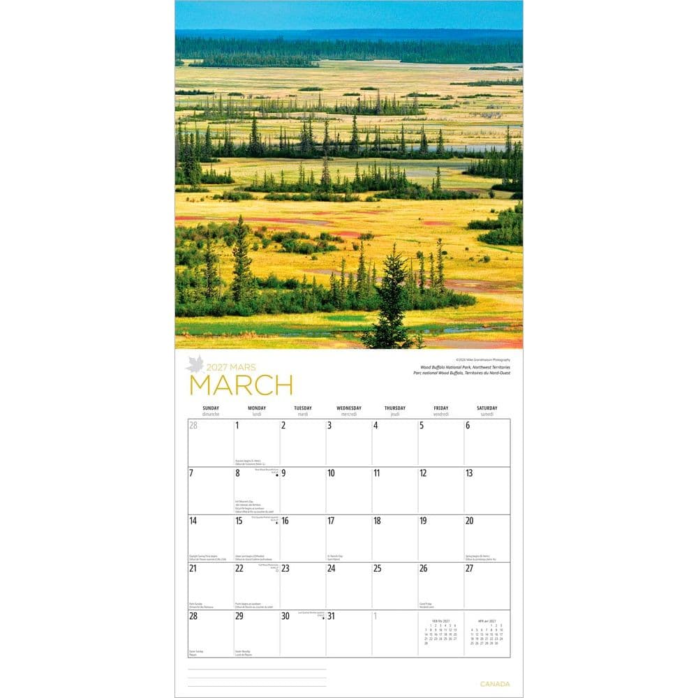 Canada 2027 Wall Calendar Second Alternate Image