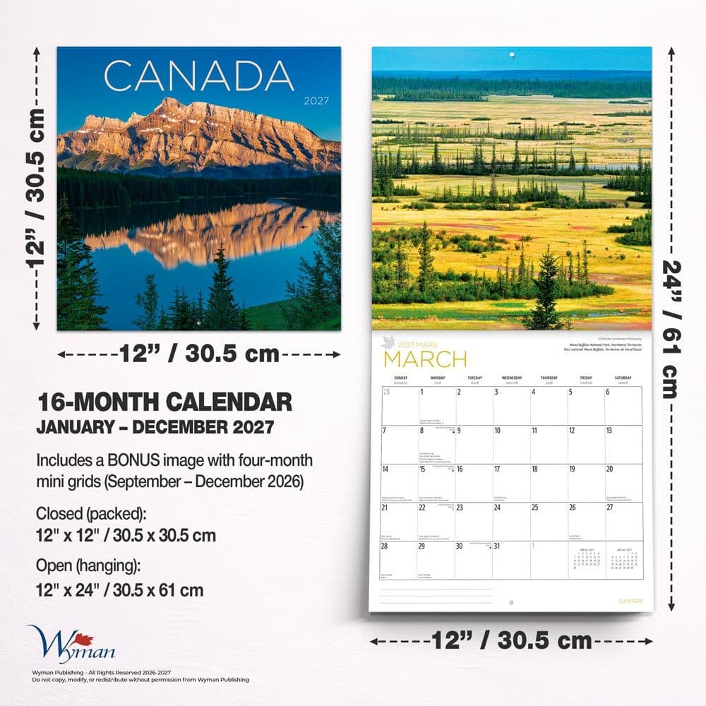 Canada 2027 Wall Calendar Sixth Alternate Image