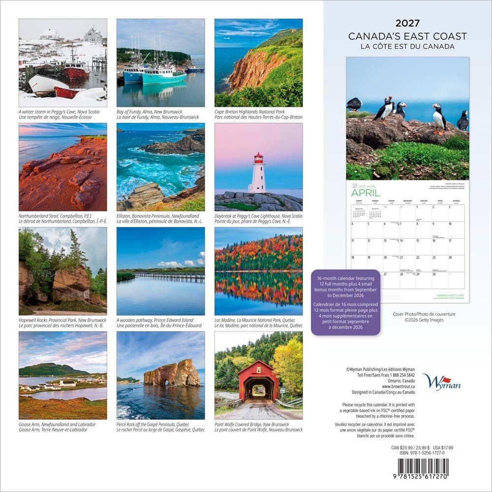 Canadas East Coast 2027 Wall Calendar First Alternate Image