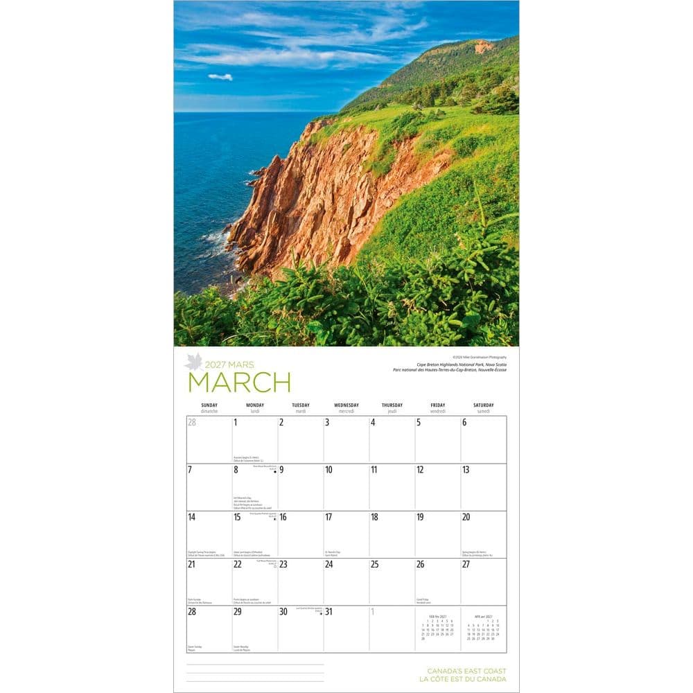 Canadas East Coast 2027 Wall Calendar Second Alternate Image