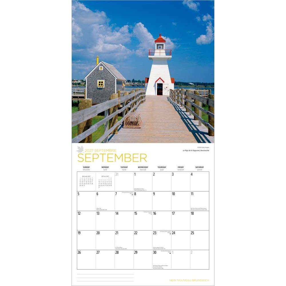 New Brunswick French 2027 Wall Calendar Third Alternate Image