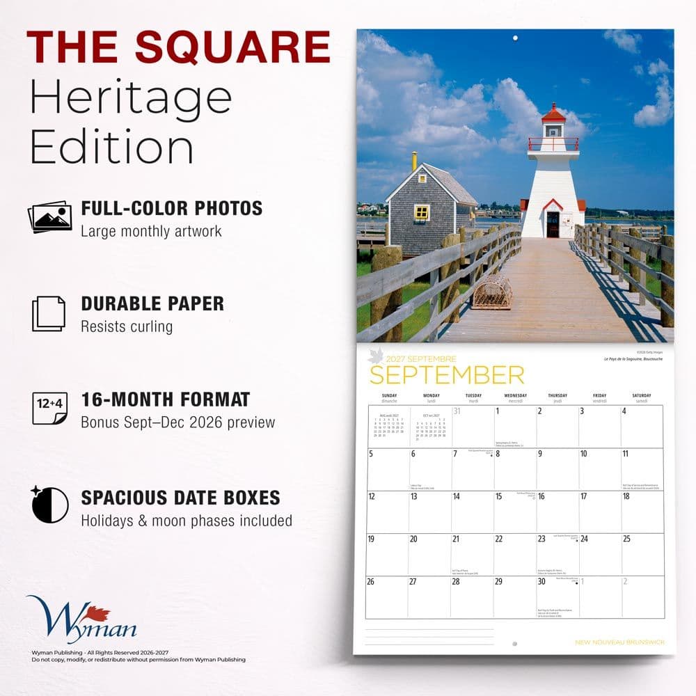 New Brunswick French 2027 Wall Calendar Fifth Alternate Image