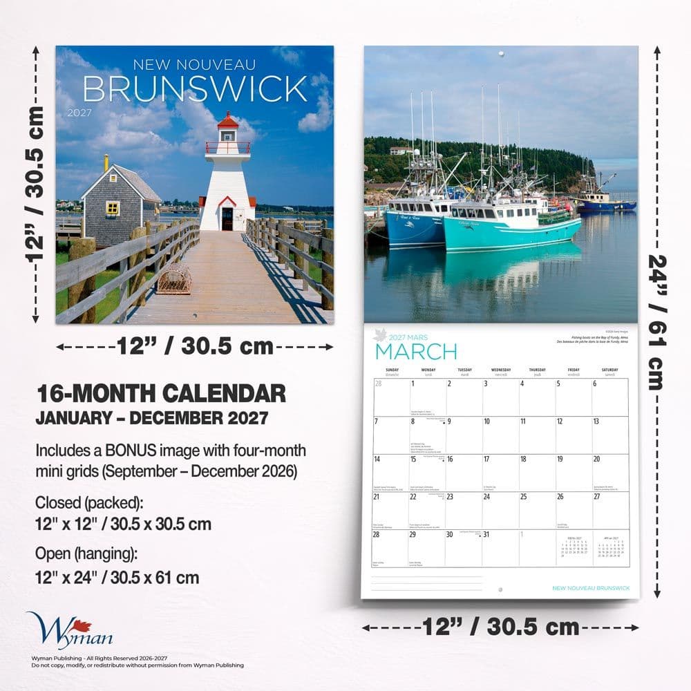 New Brunswick French 2027 Wall Calendar Sixth Alternate Image