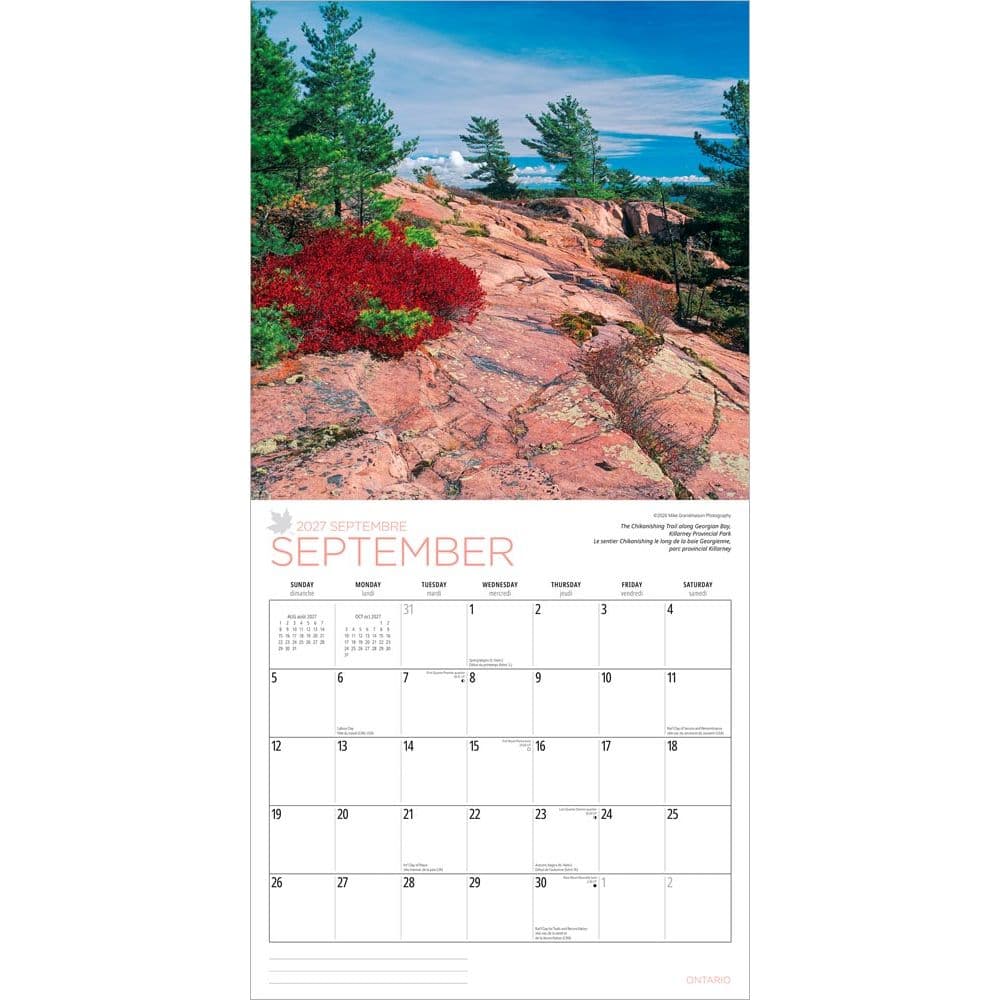 Ontario 2027 Wall Calendar Third Alternate Image